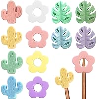 ZZXLLRO 12Pcs Knitting Needle Stoppers, Cute Cactus Daisy Flower Leaf Knitting Needle Point Protectors for Beginners Knitting Crochet Hand DIY Supplies Accessories, 12 Color