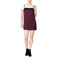 kensie Womens Layered Look A-line Dress, Purple, Small