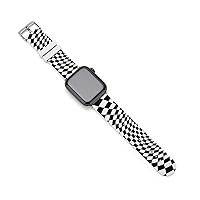Optical Black and White Silicone Strap Sports Watch Bands Soft Watch Replacement Strap for Women Men