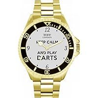 Grey Keep Calm and Play Darts Batons Mens Wrist Watch 42mm Case