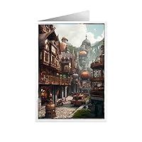 ARA STEP Unique All Occasions Countires Steampunk Greeting Cards Assortment Vintage Aesthetic Notecards 3 (Germany Country Steampunk set of 4, 148.5 x 210 mm / 5.8 x 8.3 inches)