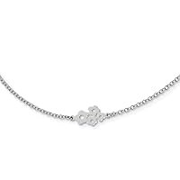 0.9mm 925 Sterling Silver Rhodium Plated 6 Station Flower Necklace 36 Inch Jewelry for Women