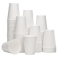 RACETOP Hot Paper Coffee Cups 12 oz [300 Pack], Disposable Coffee Cups 12 oz, Upgraded Weight Of Paper, White