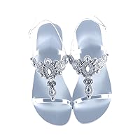 Women Casual Retro Sandals Female Heel Peep Toe Summer Shoes Soft Beach Slipper Plus Size Silver 12