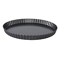 Tart Pan,12 Inch Nonstick Deep Baking Dish Pie Plate with Removable Bottom Round Nonstick Quiche Pan, Heavy Duty Fluted Side for Pies, Mousse Cakes, Dessert Baking