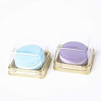 Single Clear Plastic Mooncake Box with Transparent Lids and Sealing Lables, 50 Sets (75G Gold)