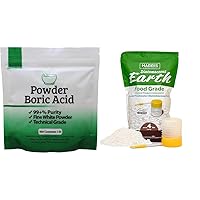 borp1f borp1 Fine Powder Boric Acid H3BO3 99, 1 lb. & Harris Diatomaceous Earth Food Grade, 4lb Bundle