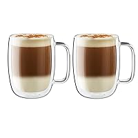 ZWILLING 39500-114 Double Wall Glass Latte Mug 15.9 fl oz (450 ml), Set of 2 Pieces, Tumbler, Insulated, Insulated, Insulated, Insulated, Insulated, Insulated, Double Wall Mug, Microwave Safe