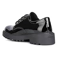 Geox Casey J0420C Black Patent Girls Lace Up School Shoes