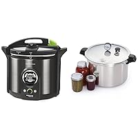 12 Qt Stainless steel Electric Pressure Canner & 01755 16-Quart Aluminum canner Pressure Cooker, One Size, Silver