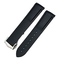 20mm Curved Rubber Watchband Fit For Omega Speedmaster Moonwatch Seamaster 300 AT150 Strap
