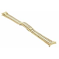Ewatchparts 13MM 14K YELLOW GOLD PRESIDENT WATCH BAND COMPATIBLE WITH 26MM ROLEX DATEJUST, PRESIDENT