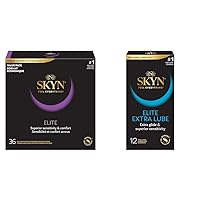 SKYN Elite Lubricated Polyisoprene Condoms, 36 Count & SKYN Elite Extra Lube Ultra-Thin Lubricated Polyisoprene Condoms, 12 Count