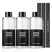 COCODOR Reed Diffuser Oil Refill/White Musk/6.7oz(200ml)/3 Pack/Aroma Therapy, Home Fragrance, Scented Oils, Oils for Reed Diffuser, Office Décor, Decoration