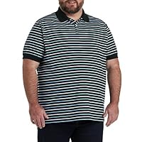 Harbor Bay by DXL Men's Big and Tall Multi-Striped Polo Shirt