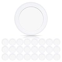 ECOELER 24 Pack 6 Inch LED Low Profile Flush Mount Disk Light, 16.5W,1000 Lumens, 4000K Cool White, Dimmable Recessed Surface Mount Lighting Fixture Installs into J-Box or Recessed Can, ETL Listed