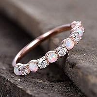 Ladies Crystal Rhinestone Fire Opal Gem Ring Women Engagement Jewelry Y (10)