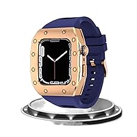 INFRI Luxury Watch Modification Kit for Apple Watch Metal Case Steel Case Watch Strap for iWatch 8 7 6 SE 5 4 44mm 45mm