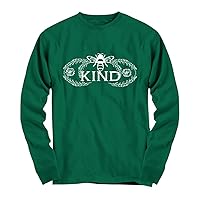 Bee Kind Tops Tees Plus Size Graphic Novelty Simple Clothing Women Youth Long Sleeve T-Shirt Forest Green