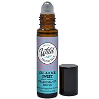 Wild Essentials Sugar Me Sweet Essential Oil Roll On, 10ml, Uplifting, Mood Boosting, Sweet Cotton Candy Aroma, Made with Organic Jojoba Oil, Ready to Use, Moisturizer, All Natural