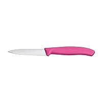 Victorinox 3.25 Inch Swiss Classic Paring Knife with Straight Edge, Spear Point, Pink