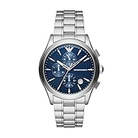 Emporio Armani Men's Stainless Steel Chronograph Dress Watch with Steel or Leather Band