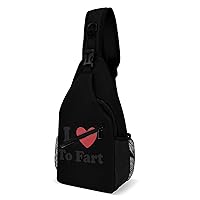 I Love to Fart Crossbody Bag Over Shoulder Sling Backpack Casual Cross Chest Side Pouch