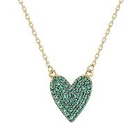 0.50 Ct Round Cut Lab Created Emerald Heart Cluster Pendant in 14K Yellow Gold Plated Silver 925 Silver By Elegantbalaji