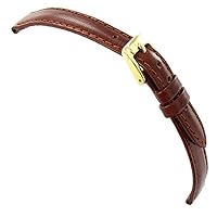 12mm Speidel Genuine Calfskin Leather Brown Padded Stitched Ladies Watch Band