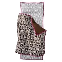 Bacati - 100% Cotton Percale Soft Breathable Fabrics Nap Mat with Pillow for Toddler Girls, Measures 50 x 20 x 1.5 Inches, Ideal for Daycare and Preschool, Sleepovers (Damask, Pink/Brown)