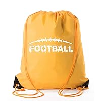 Football Party Bags| Football Drawstring Cinch Backpacks for Team Events, Birthdays, and More! - Athletic Gold CA2500FOOTBALL S2