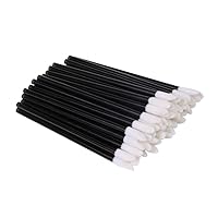 EVERMARKET(TM) 50 Pieces Disposable Lip Brushes Lipstick Gloss Wands Applicator Makeup Tool Kits, Black