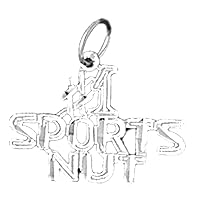 18K White Gold #1 Sports Nut Pendant, Made in USA