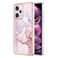 Compatible Cover Xiaomi Poco X5 Pro 5G / Redmi Note 12 Pro 5G, TPU IMD Personalized Rose Gold Marble Series Slim Phone Case with Scratch-Proof Shockproof Back Protective Cover