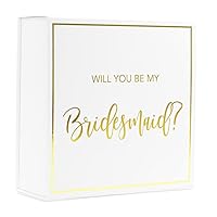 Andaz Press 10x10x3.5 Inch Large Gold Foil Will You Be My Bridesmaid Proposal Box, Bulk Set Of 5, Bridesmaids Proposal Ideas, Large Will You Be My Bridesmaid Box Gold, Magnetic Closure Lid
