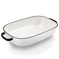 6 Quart Large Rectangular Baking Dish, 16x11 Inches Ceramic Baking Pan Casserole Dish for Cooking,Kitchen and Daily Use, Safe for Oven Microwave Refrigerator Disinfection Cabinet and Dishwasher,White
