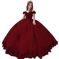 Women's Off Shoulder Quinceanera Dresses Ball Gown Lace Beaded Long Prom Evening Sweet 15 16 Dresses