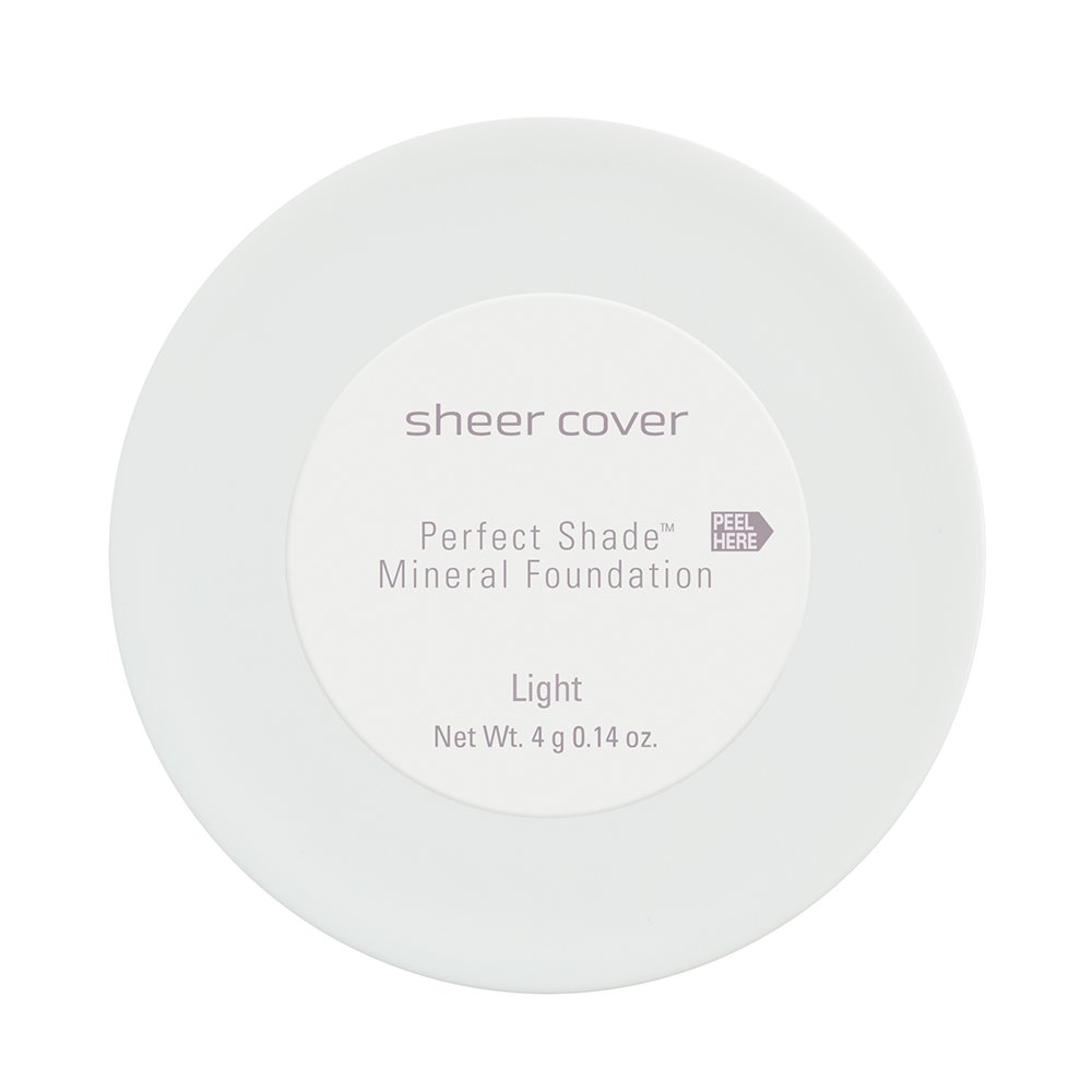 Sheer Cover Perfect Shade - Mineral Foundation Makeup Kit w Free Foundation Brush - Light/Fair Shade - Foundation Powder Makeup and Mineral Makeup, Best Full Coverage Foundation 4 Grams