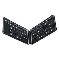 Bewinner Foldable Bluetooth Keyboard, BT3.0 Multi-Device Mini Wireless Keyboard, Compact Size Ultra Slim Wireless Portable Folding Keyboard, 120mAh Battery(black)