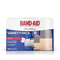 Johnson & Johnson Band Aid Variety Pack, Wet Flex/Sheer, 280/BX, Assorted Size