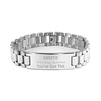 Sweetie Ladder Stainless Steel Bracelet - You've Got This - Best Birthday Christmas Gifts Inspiral Quote Engraved Jewelry For Men Women