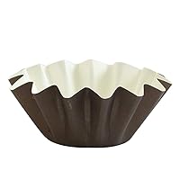 Elegant Brown Large Floret Baking Cups - (Pack of 20) - Perfect for Baked Muffins & Cupcakes