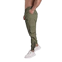 Men's Casual Workwear Multi Pocket Solid Color Pants Men's Drawstring Work Pants Workwear Sweatpants Cut Jean