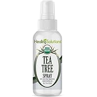 Healing Solutions Organic Tea Tree Spray - Water Infused with Tea Tree Essential Oil - Certified USDA Organic - 2 Ounce Bottle