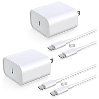 iPhone 15 Fast Charger, 2 Pack 20W PD USB C Wall Charger Fast Charging Block with 10FT Long Type C to C Fast Charging Data Sync Cable for iPhone 15/15 Plus/15 Pro/15 Pro Max, iPad Pro/Air/Mini
