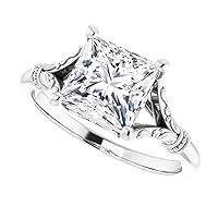 Moissanite Wedding Band, 2 ct, Sterling Silver, Half Eternity Style, Size 3-12