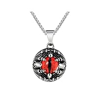Vintage Stainless Steel Protection Evil Eye Pendant Gothic Skull Dragon Claw Eye of God Demon Necklace Punk Rock Jewelry for Men Women