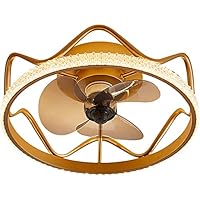 Tonhandisplay Ceiling Fan with LED Lighting Ceiling Lamp Fan 3345 Gold Diameter 50 cm 94 W with Remote Control Light Colour/Brightness Adjustable Dimmable LED Ceiling Light Ceiling Fan Light