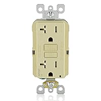 Dual-Function AFCI/GFCI Outlet, 20 Amp, Self Test, Tamper-Resistant with LED Indicator Light, Protection from Both Electrical Shock and Electrical Fires in One Device, AGTR2-I, Ivory