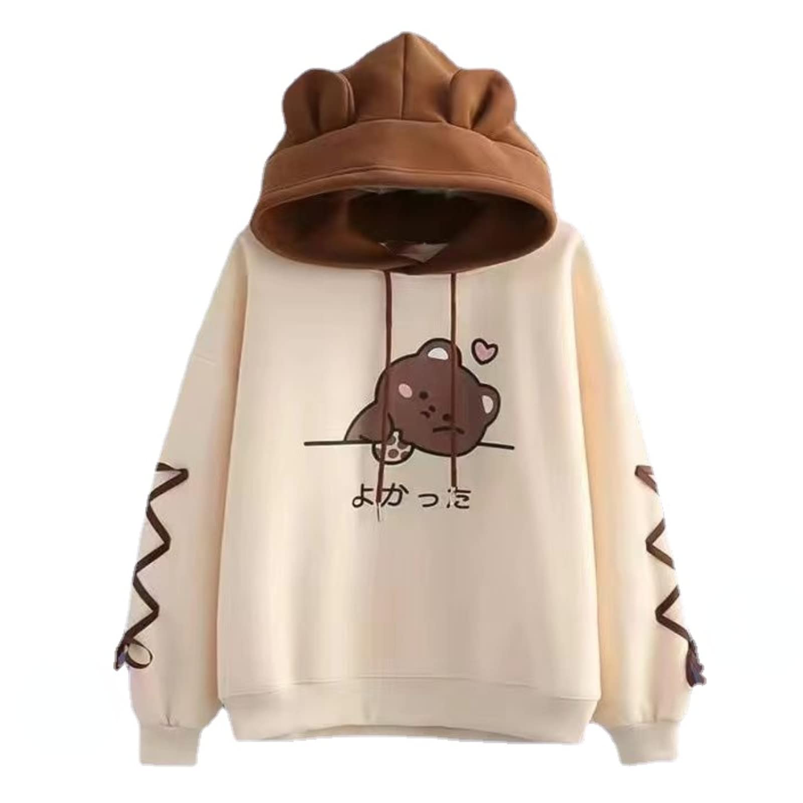 Cute Boba Bear Ear Hoodies Back to School Clothes for Teen Girls Teenagers Tops Sweatshirt Trendy Aesthetic 8 10 12